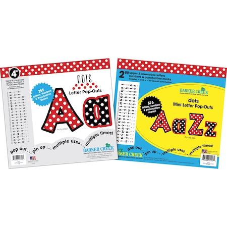 Barker Creek Dots 2" & 4" Letter Pop-Outs Set, 931/Set 3501